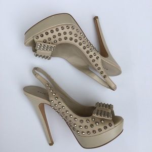 Kate Preston Studded High Heel Slingbacks Sz 7